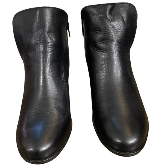 Naturalizer Black Ankle Booties Side Zip Leather Boot  Deena Womens 9.5 - Picture 2 of 8